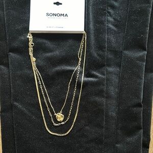 NWT-Sonoma Gold Layered Necklace with Minimalist Design